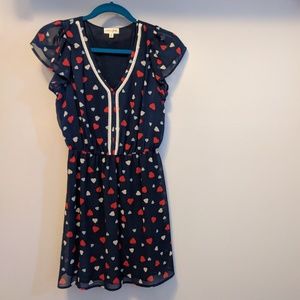 Maison Jules Mini Dress with Heart Print